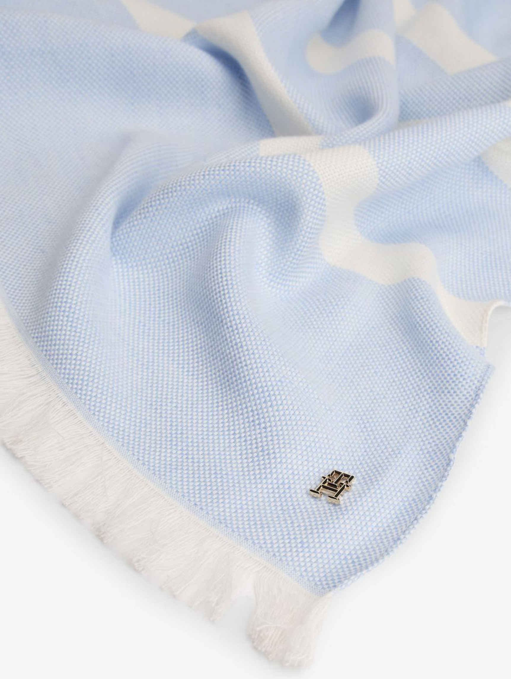 Tommy Hilfiger Striped Cotton Linen Blend Scarf  