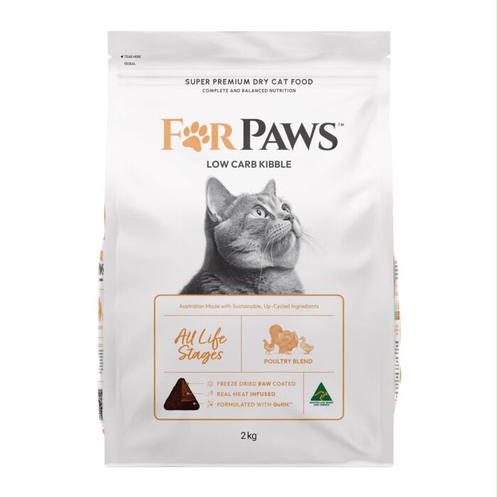 FOR PAWS 超級優質低碳水化合物禽肉混合乾貓糧 完整均衡營養 澳洲製造 適用所有生命階段 2公斤