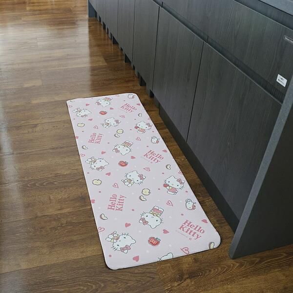 日本直送日本版Sanrio Hello Kitty Kuromi Melody 45×120 cm廚房地氈 防跌抗污 一抹就能清潔