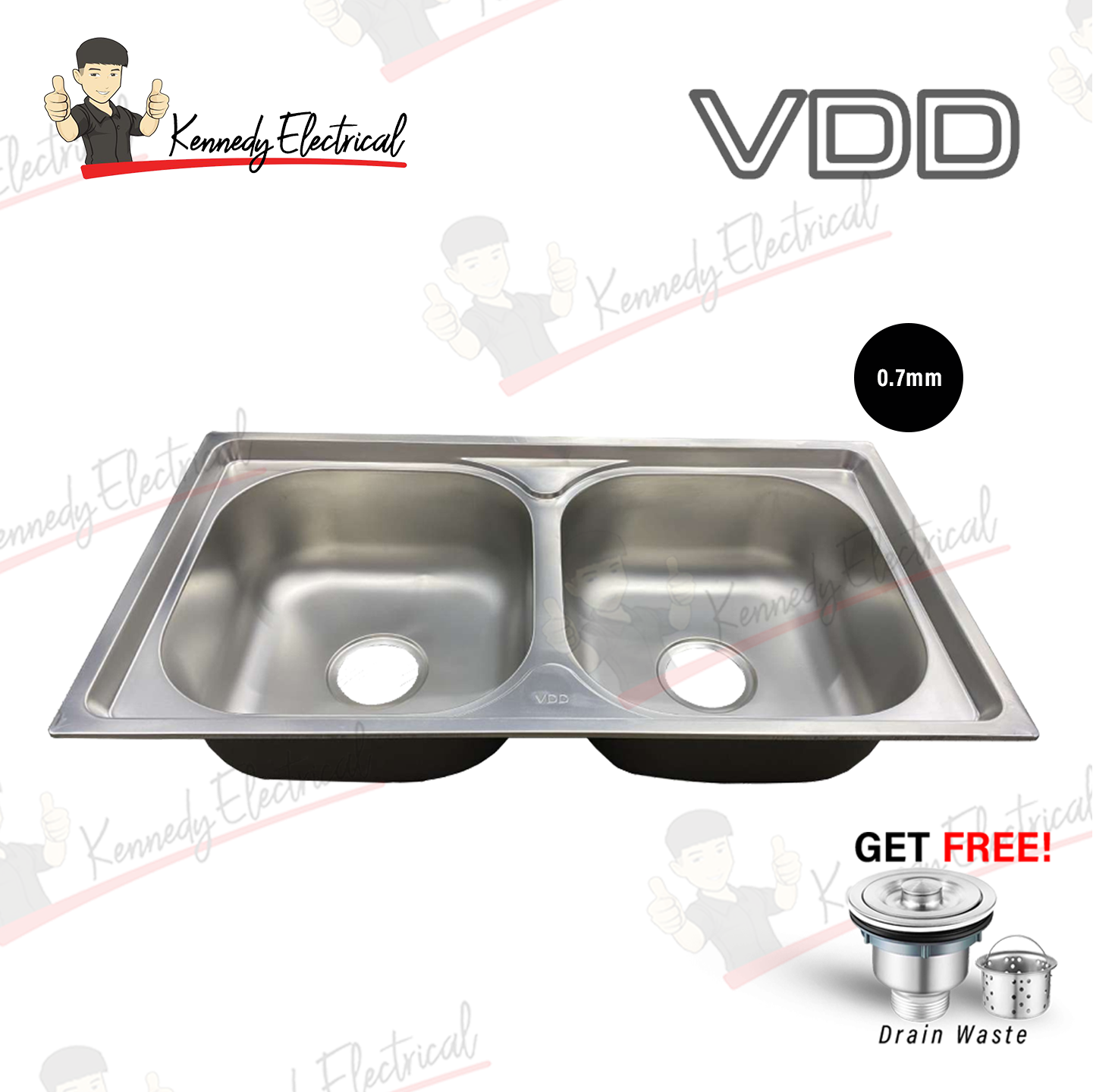 Vdd 1119 2 Bowl Stainless Steel Kitchen Sink (7843#) W68-08