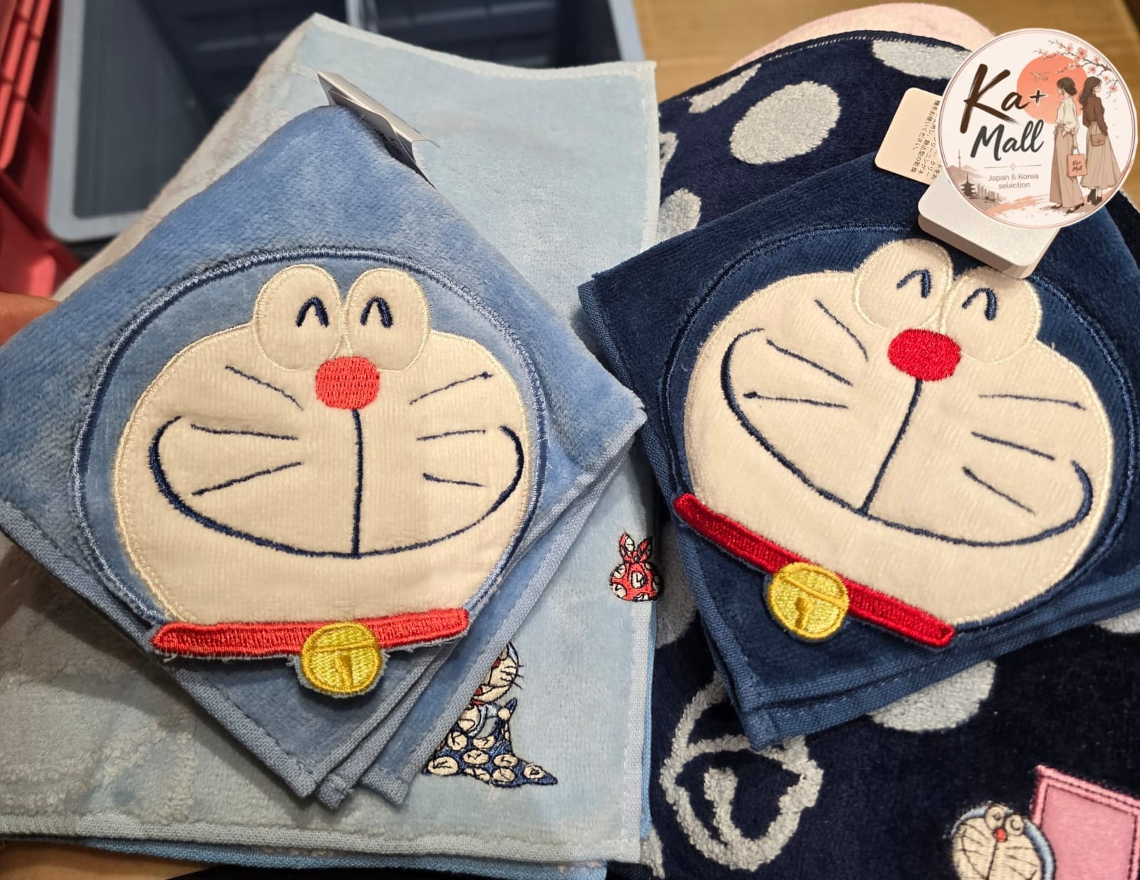 多啦A夢卡通刺繡毛巾 - 柔軟吸水手帕方巾