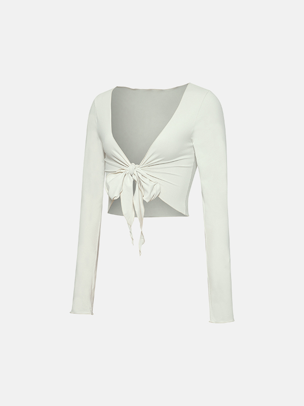 【韓系露鎖骨綁帶Cardigan】預購_Soft Touch Wrap Cardigan by Grandeline