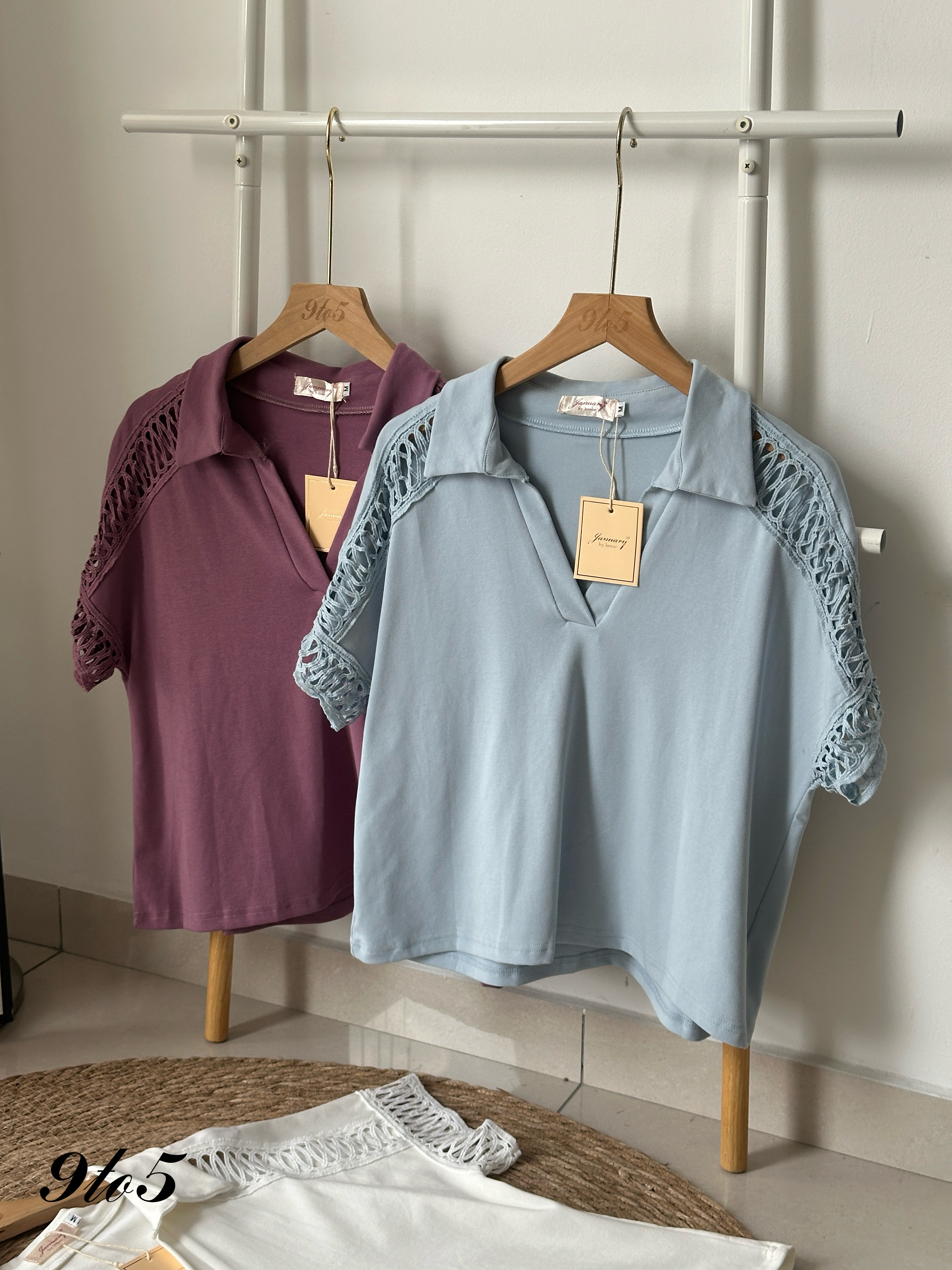 T4061 V Neck Polo Tee - 4 Colors