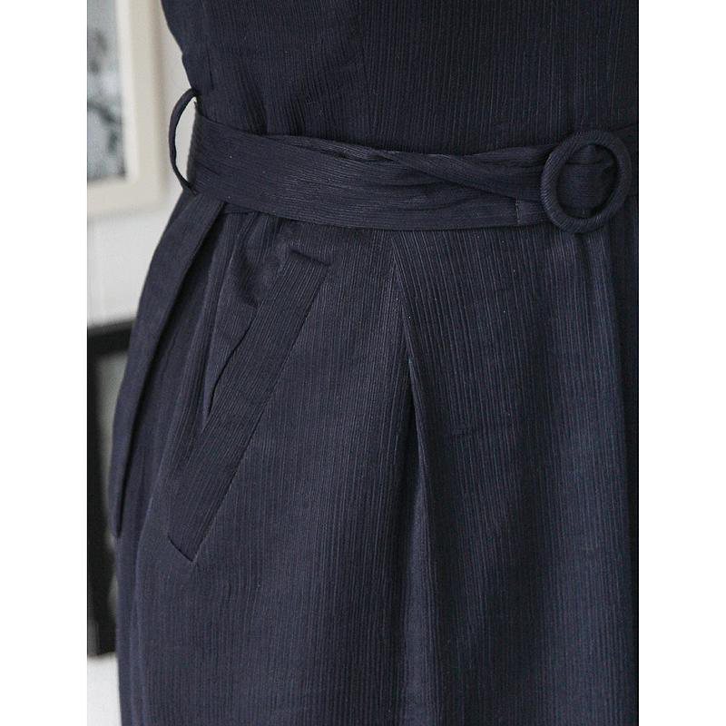 (Sold out)1950s Inspired Midnight Blue Halter Dress(FM032)
