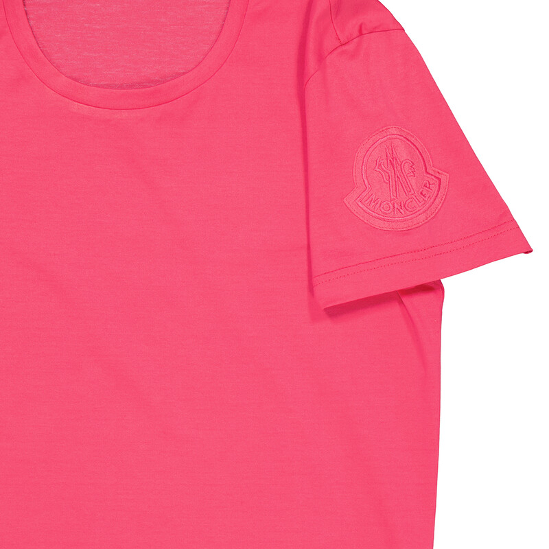 Moncler 桃紅色大logo tee 