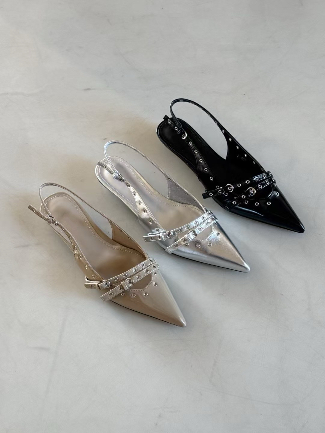 26SS/ 2.5CM DOUBLE STRAP BUCKLE HEELS