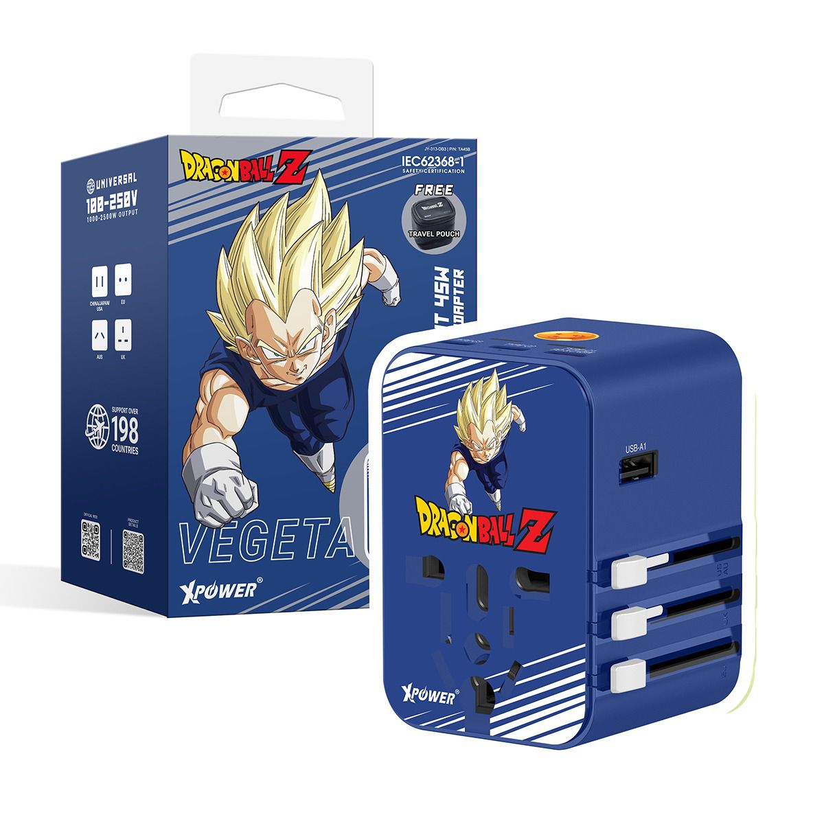 龍珠Z 授權通用旅行轉接頭 45W