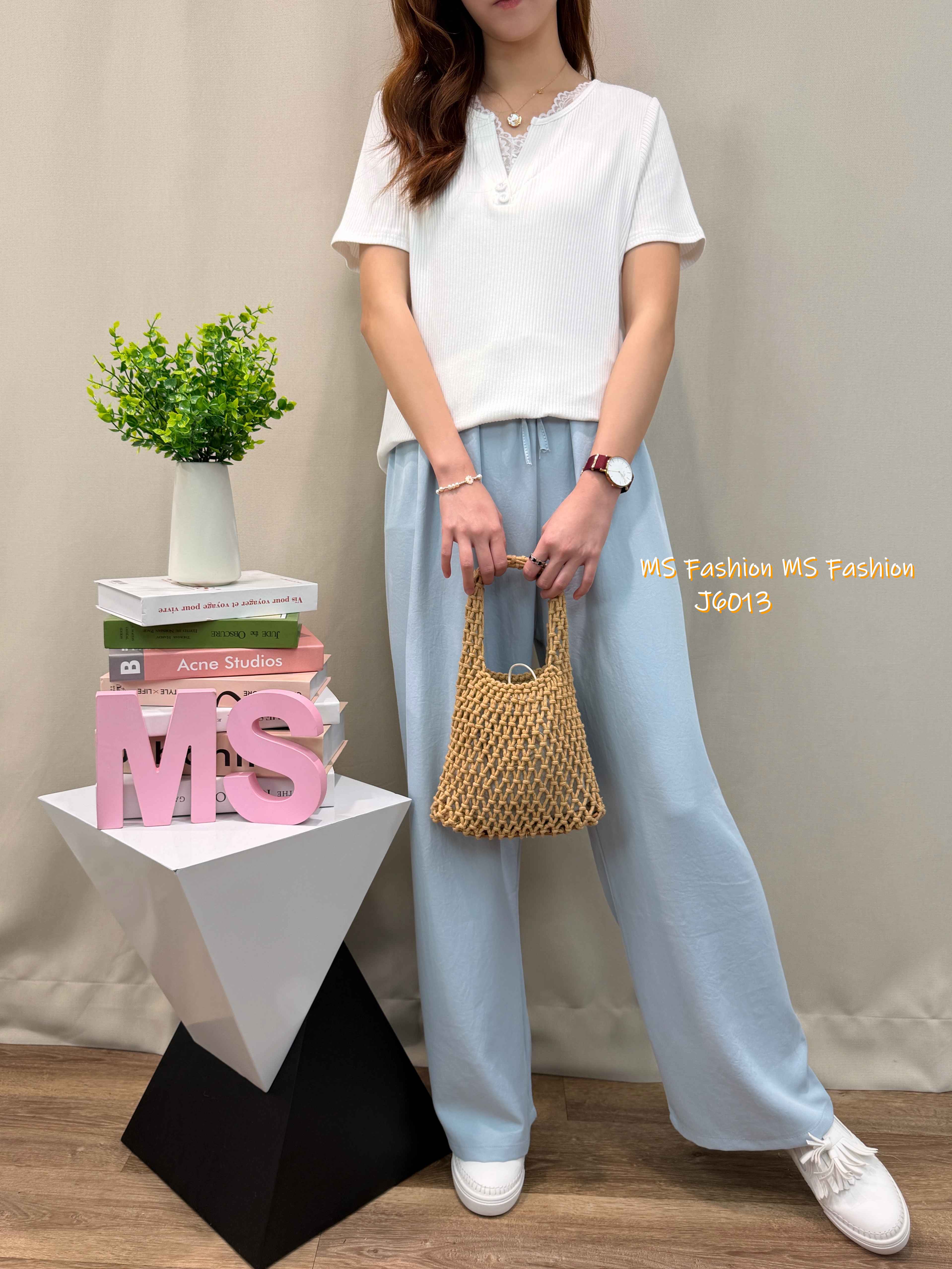 J6013 韓國🇰🇷靚色闊筒褲