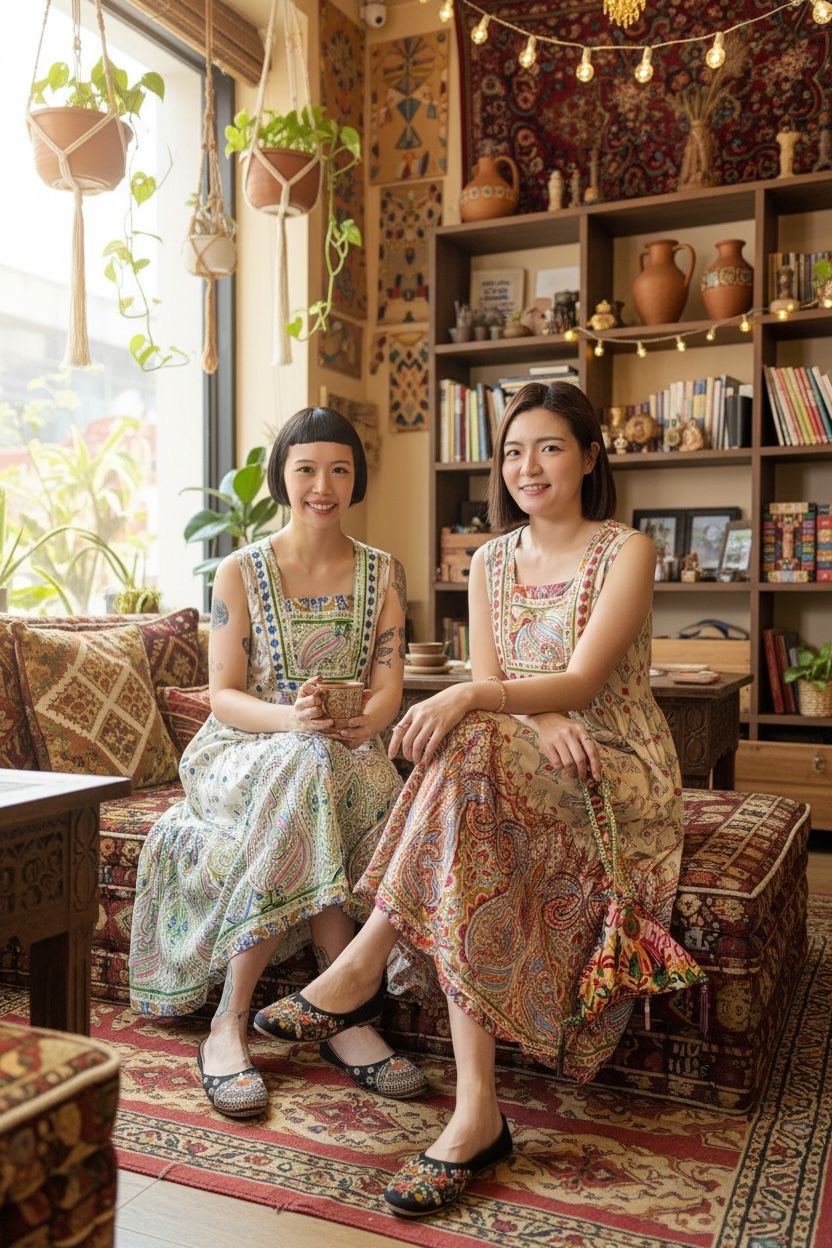 Orange 3-layer Paisley Soso Sleeveless OP #1137