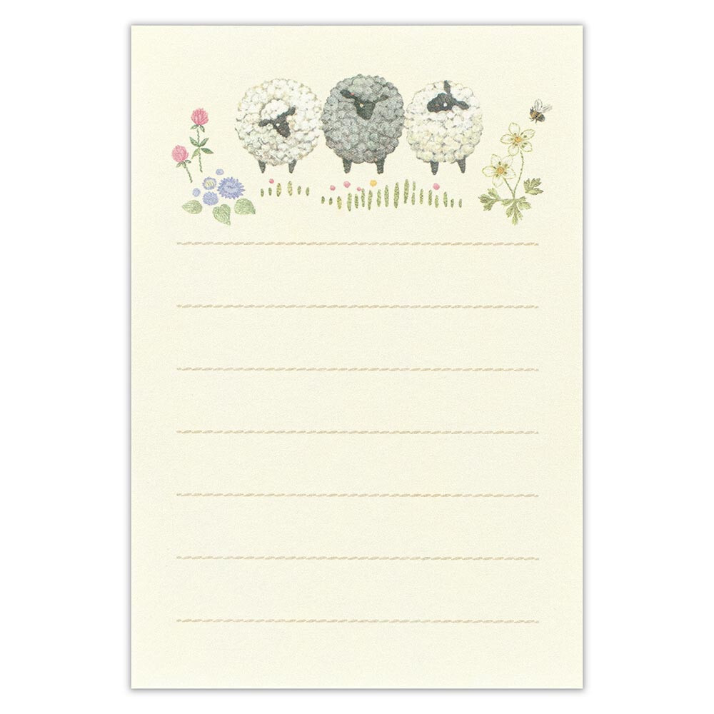 NB - 迷你信紙套裝 (麻色綿羊刺繡款)