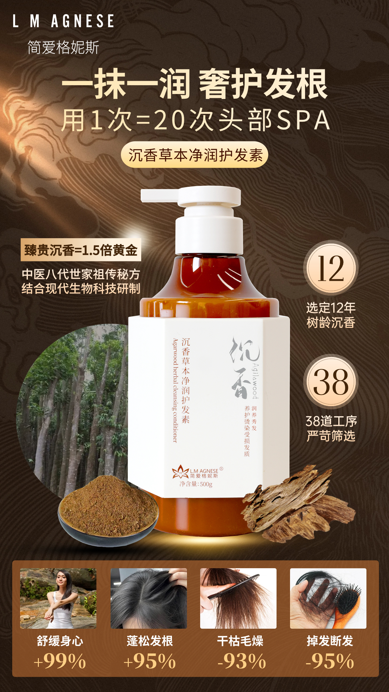 沉香草本护发素 Agarwood Herbal Conditioner 500g