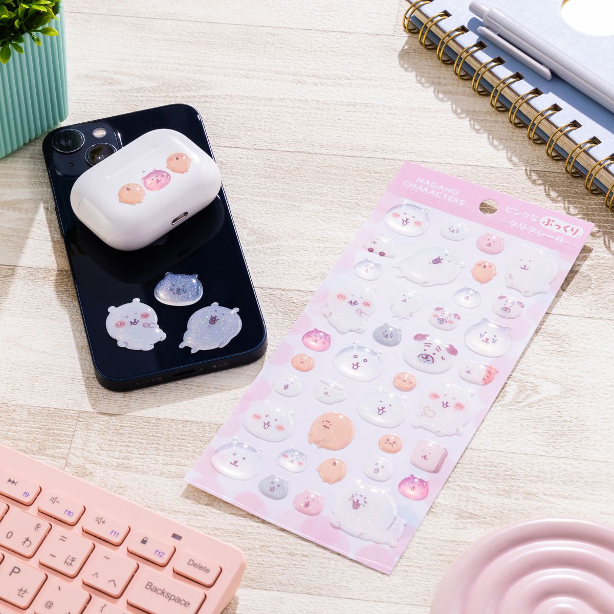 現貨｜Nagano Joke Bear 自嘲熊 櫻花系列 日版 立體透明貼紙 (391838)