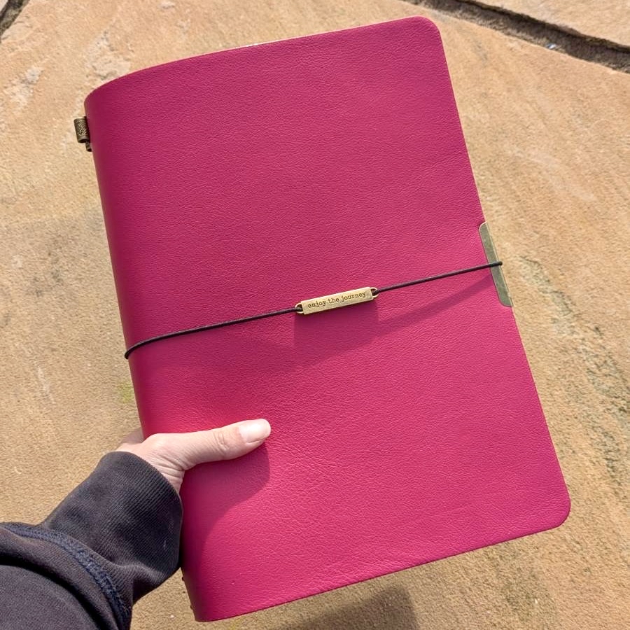 A4 size double-sided Leather Journal with 2023 Winter Design