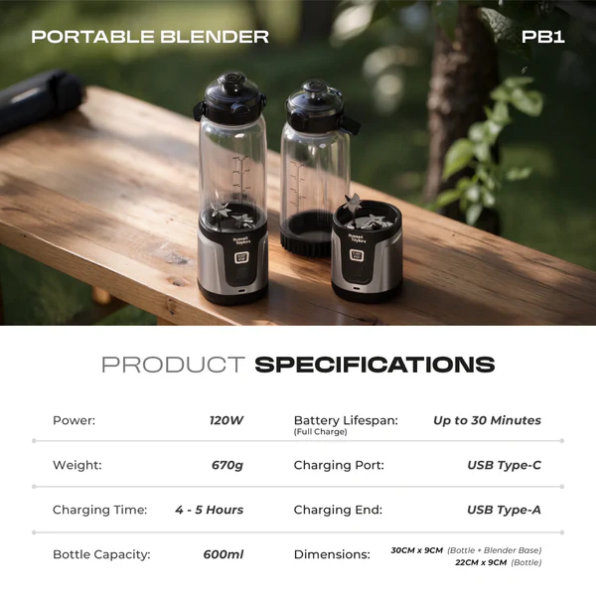 Russell Taylors Portable Personal Blender (PB1)