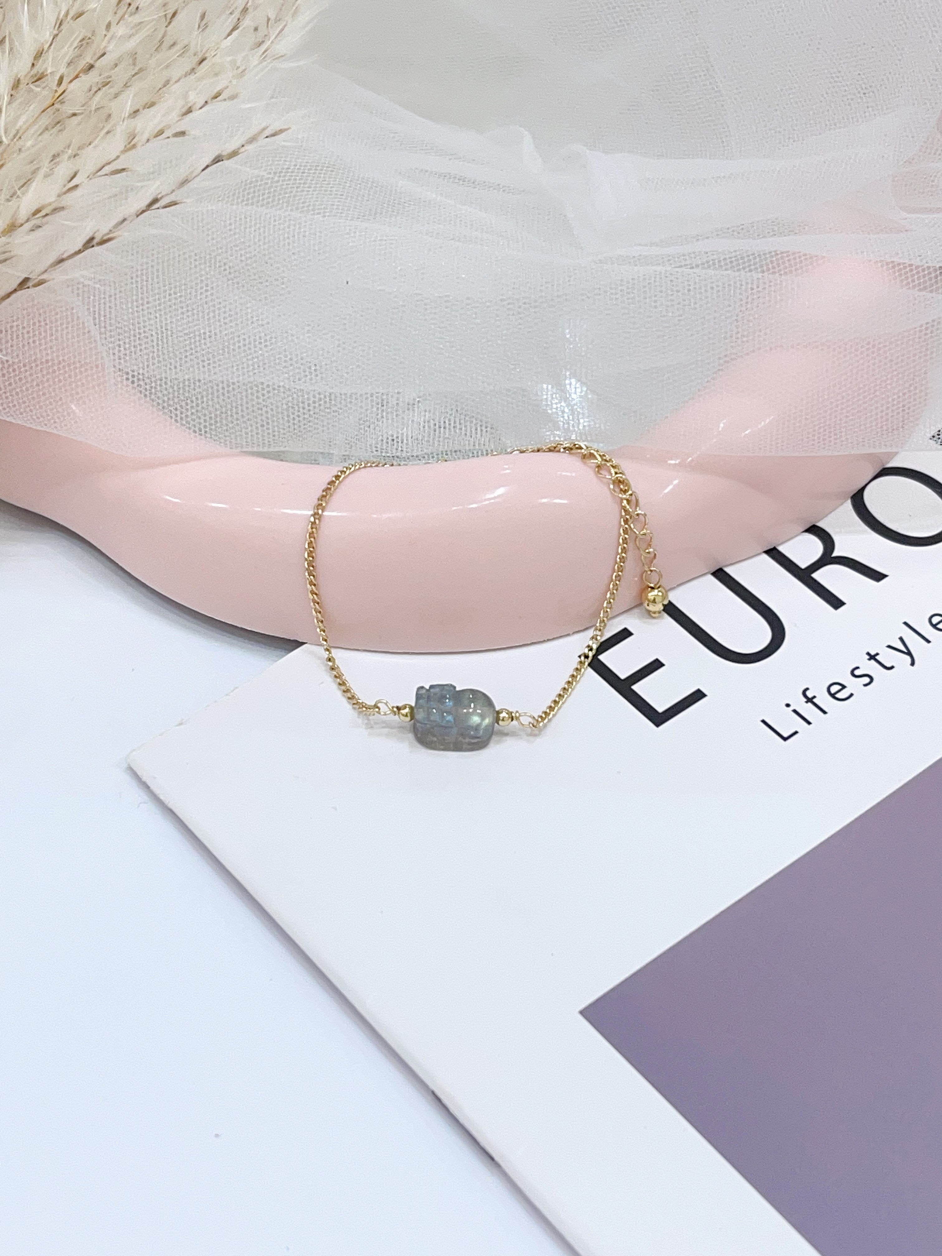 🌙 月光石貔貅手串 Moonstone Pixiu | 7mm