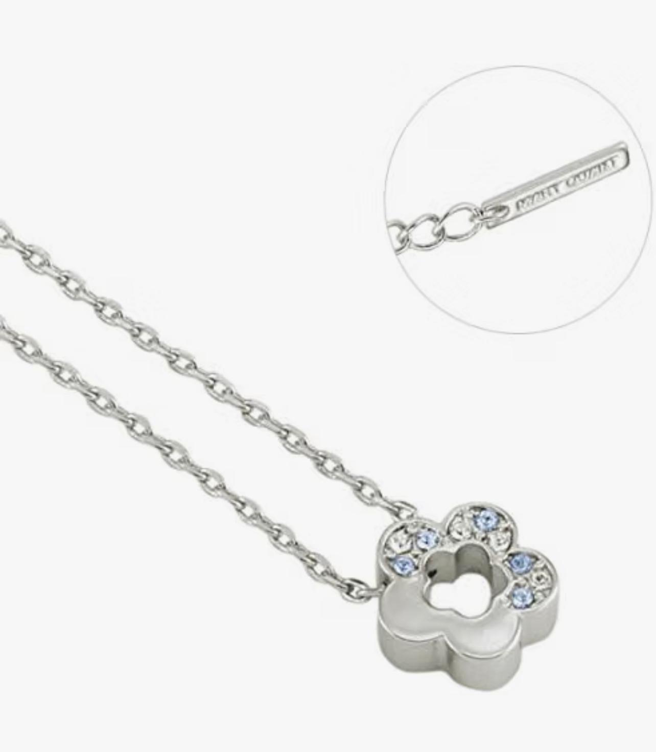 MARY QUANT 經典雛菊銀色閃石項鍊