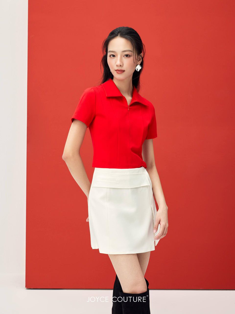 不对称腰带裤裙 P0451