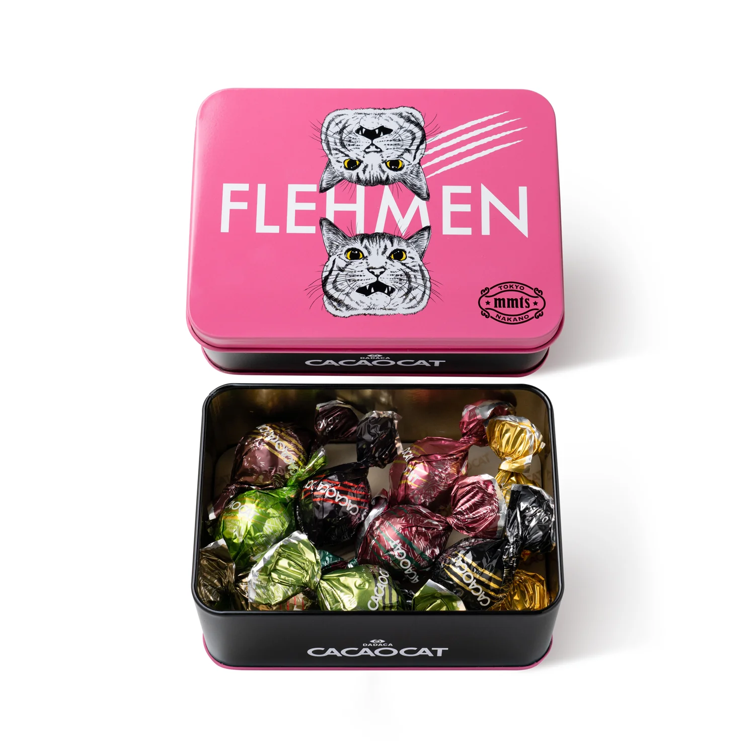 mmts x CACAOCAT 朱古力鐵罐 （6粒） - 粉紅色罐