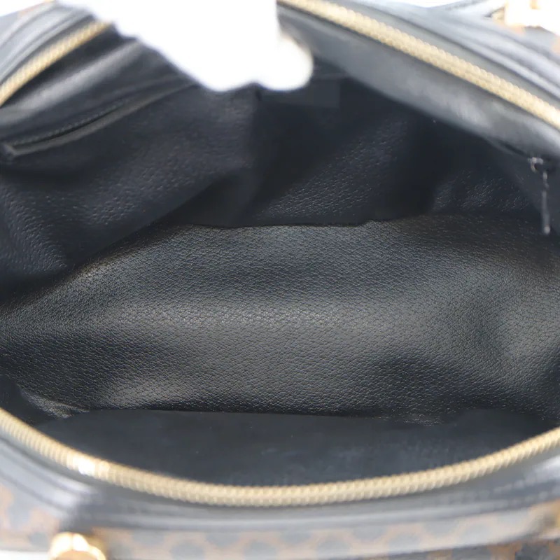 Celine Black Macadam Front Pocket Bowling Bag