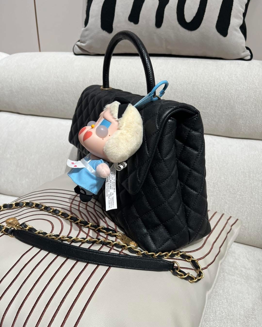 Chanel coco handle large黑色荔枝牛皮 100%Authentic ,99%new  ✅收據✅25card✅dust bag✅box