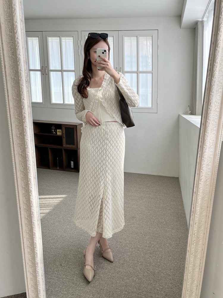 The Lacie Cardigan Set (Ivory)