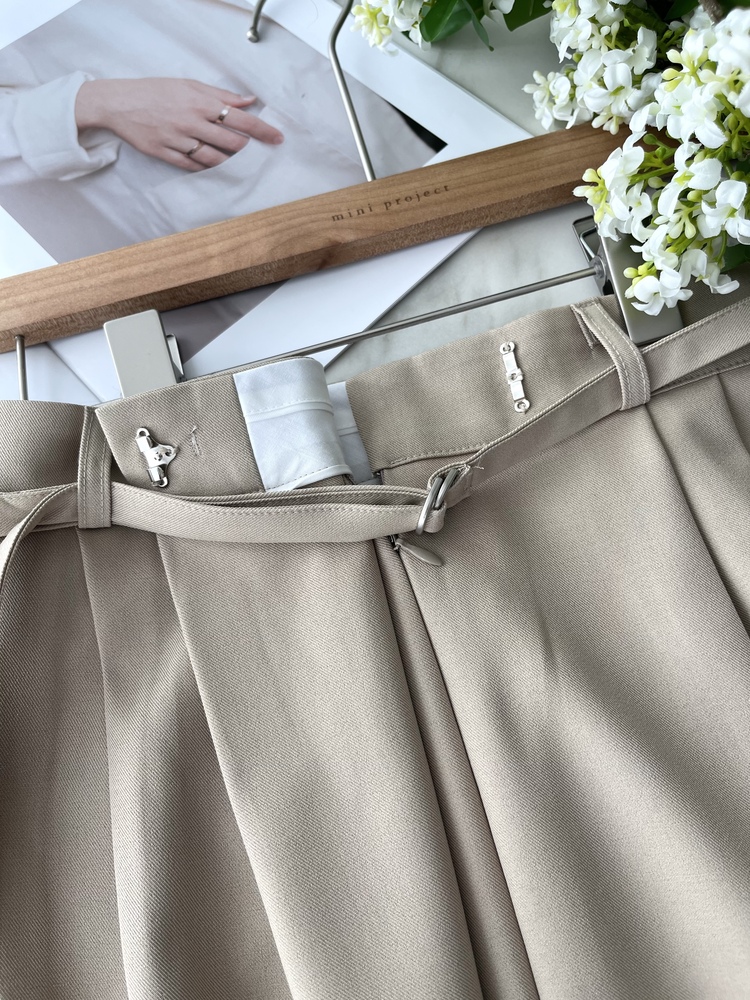 Asymmetric Wrap-Line Slacks (Beige)