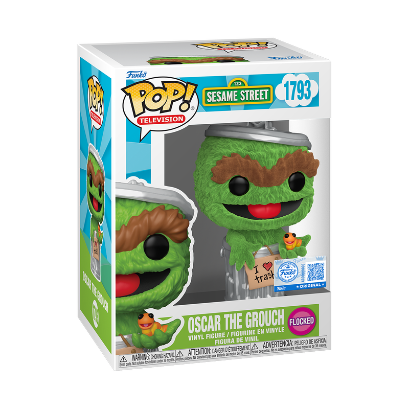 📦訂購 美國代購 Funko POP! SESAME STREET Oscar the Grouch (Flocked) Figure 芝麻街 植絨款 模型