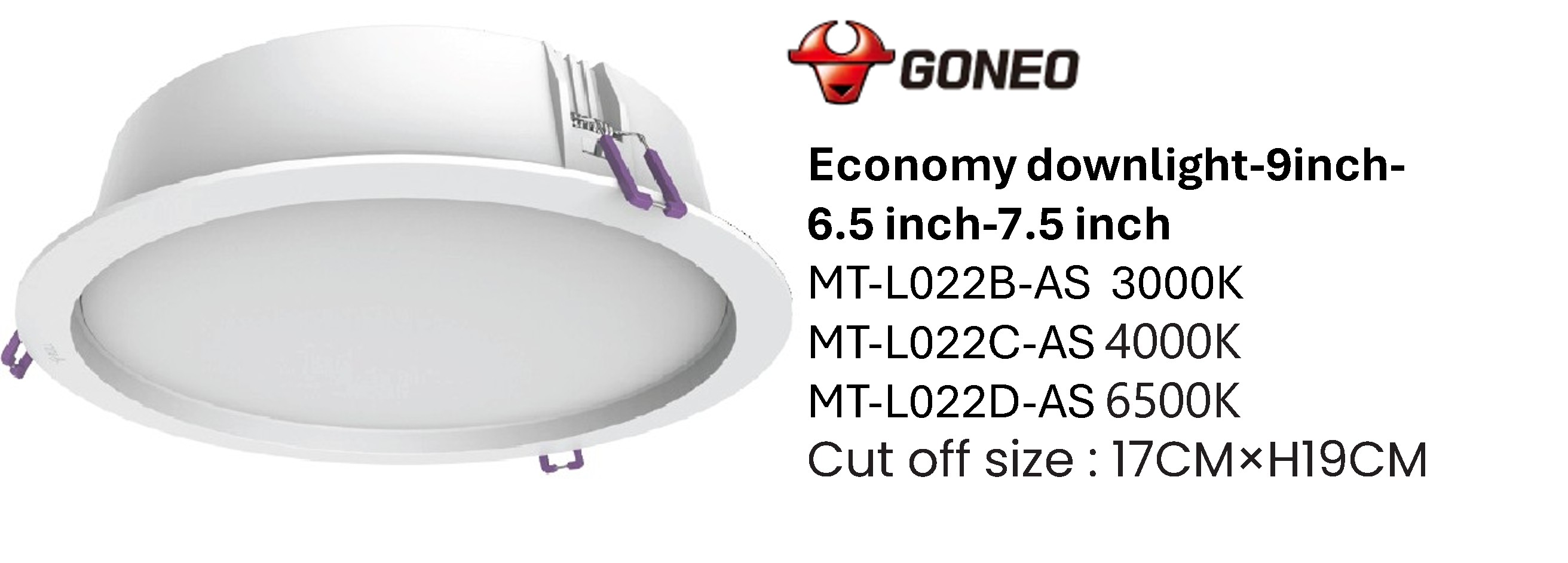 GONEO MT-L022 22W  9'' DOWN LIGHT