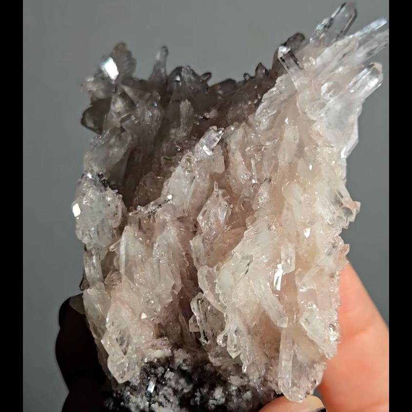 Pink Lemurian cluster with rainbows - LQ188