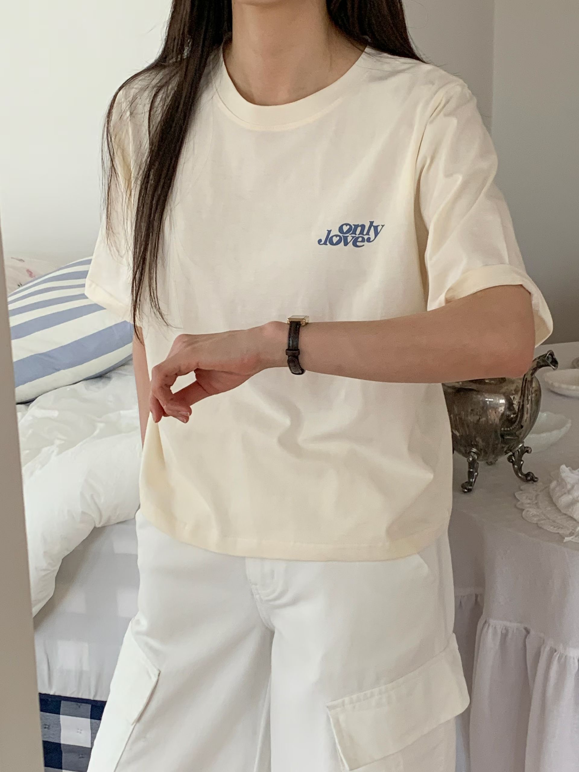🇰🇷Only love 字母闊身T (灰色) 