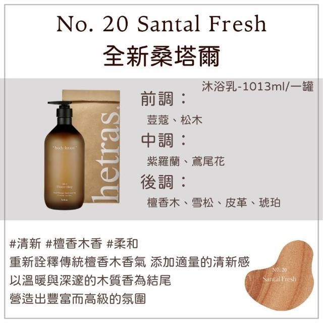 韓國製Hetras 香薰沐浴乳 1013ml- Santal Fresh全新桑塔爾$75支,2支以上$65支