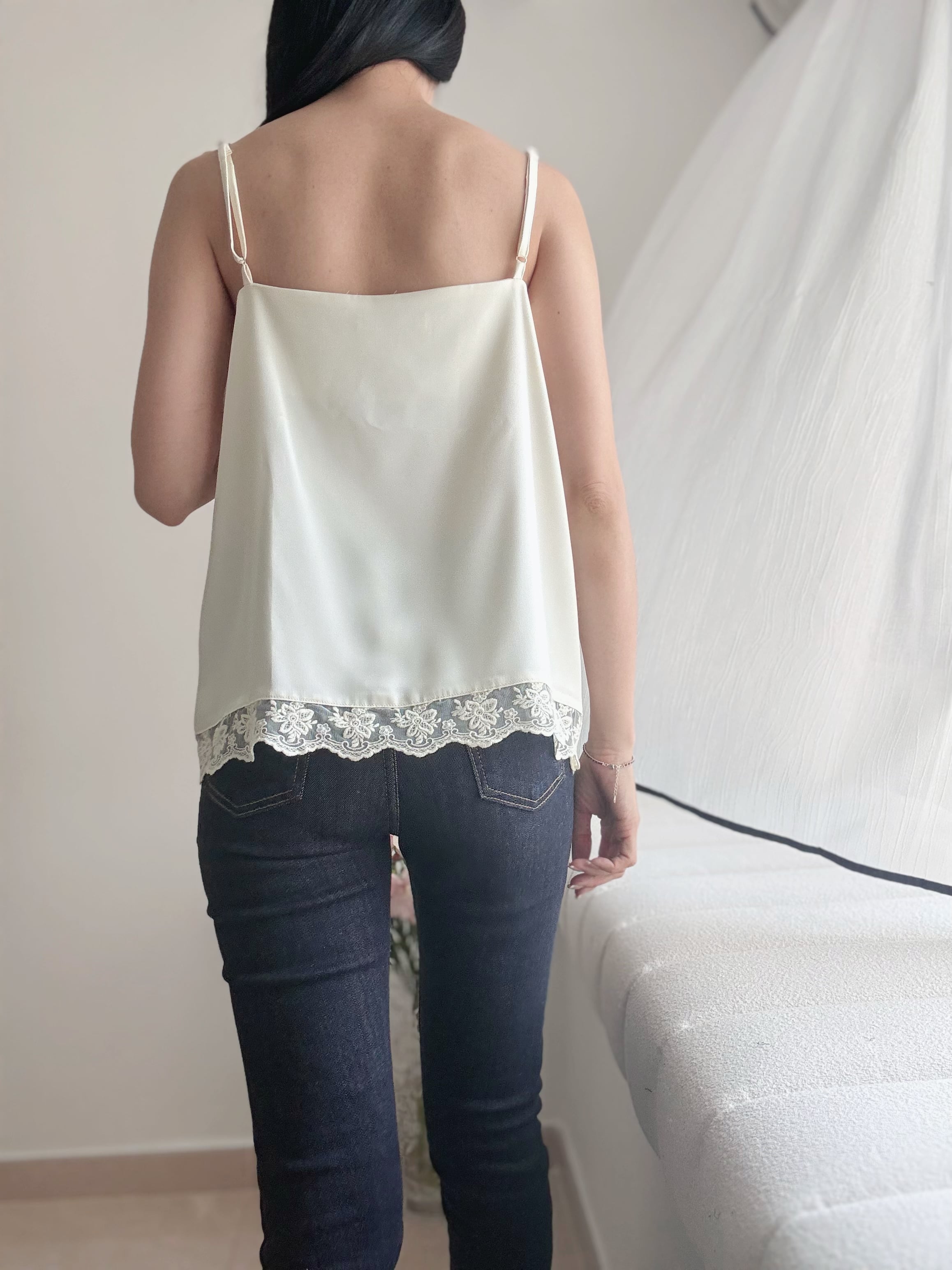 Elegant silky lace top