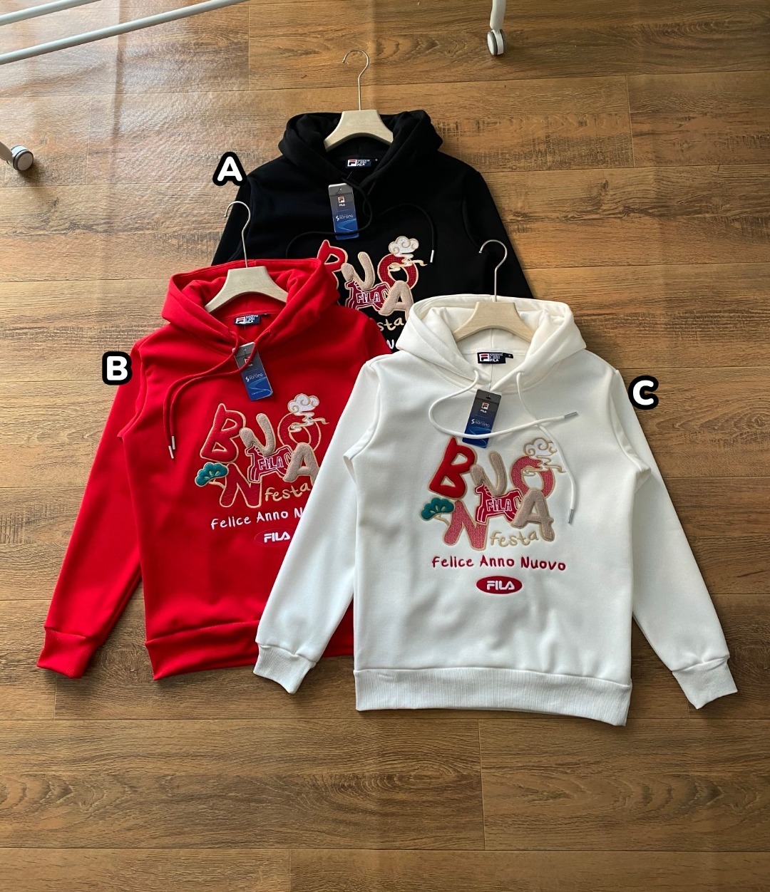 FILA 新年款時尚加絨連帽衛衣