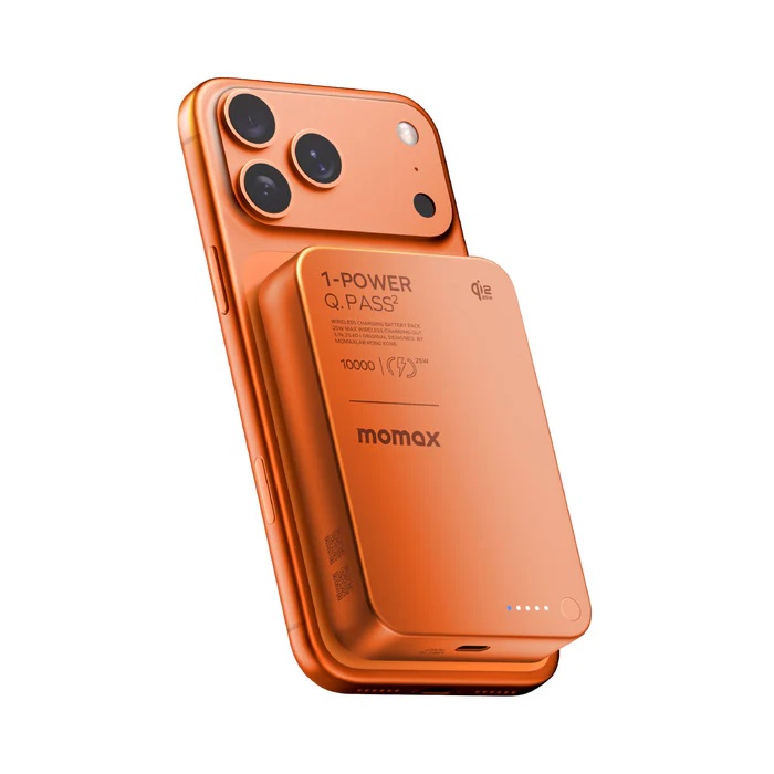 Momax 1-Power Q.Pass² 10000mAh Qi2 25W 磁吸流動電源 (CCC 認證)