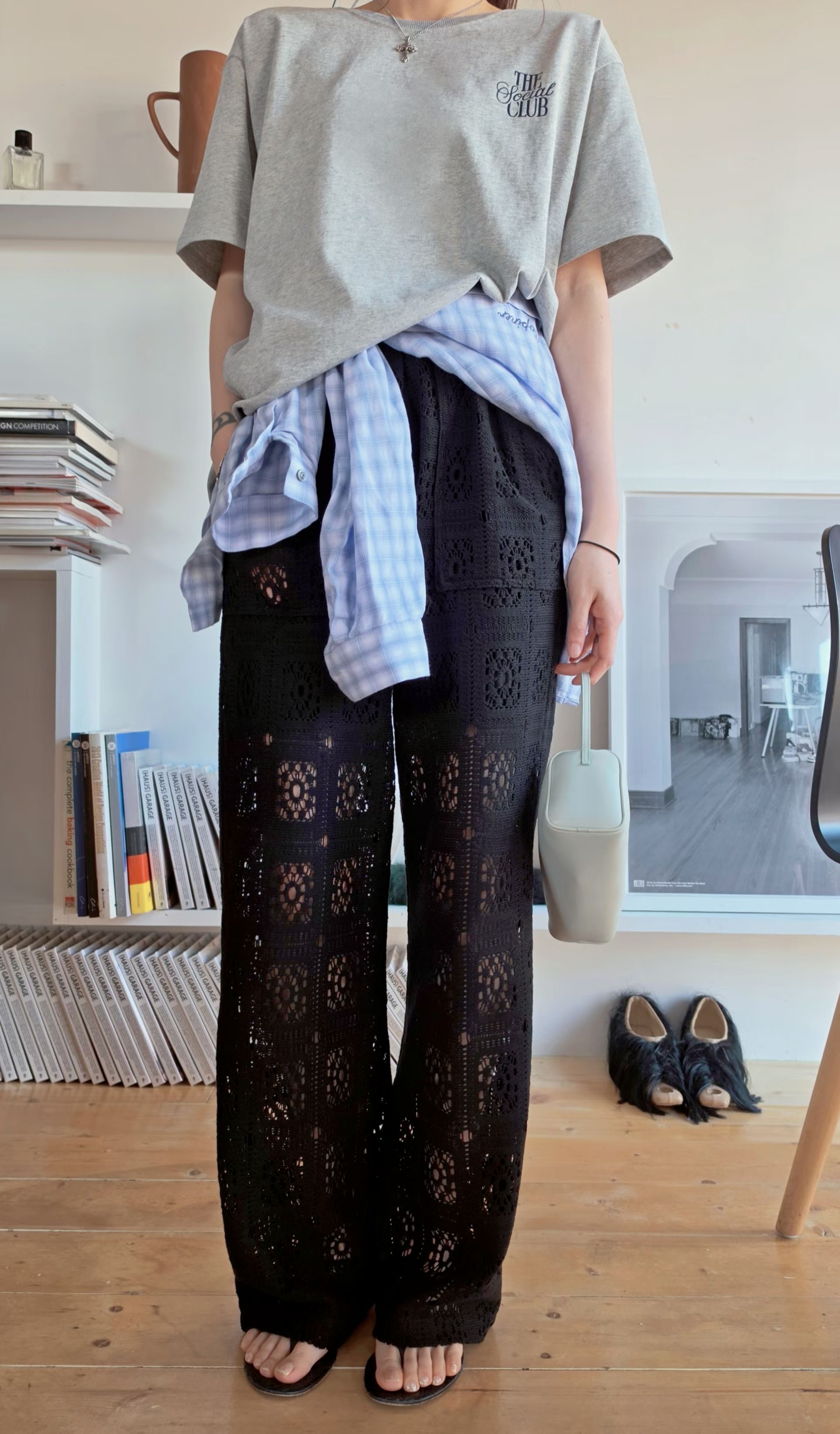 Crochet straight leisure pants 