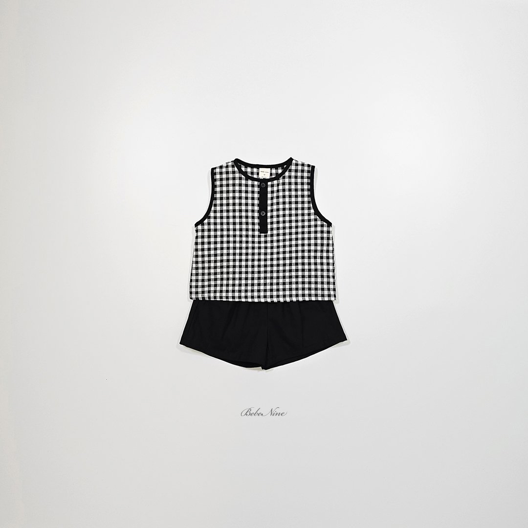 ☀️預訂 韓國直送☀️🇰🇷Bebenine兩色格紋純棉背心上下套裝
