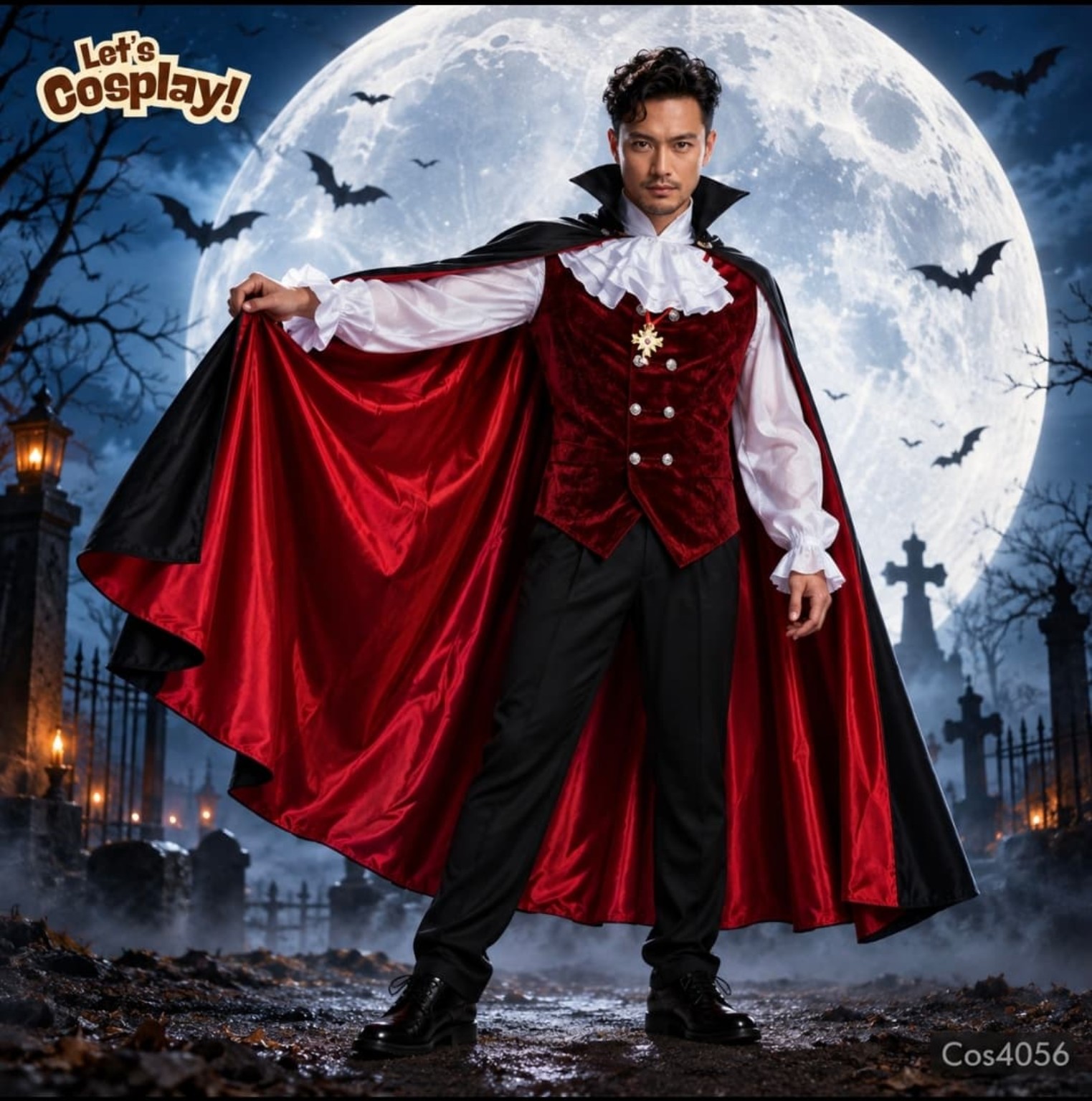 成人貴族吸血鬼萬聖節服裝 Vampire Costume 海洋公園哈囉餵服裝 COS4056