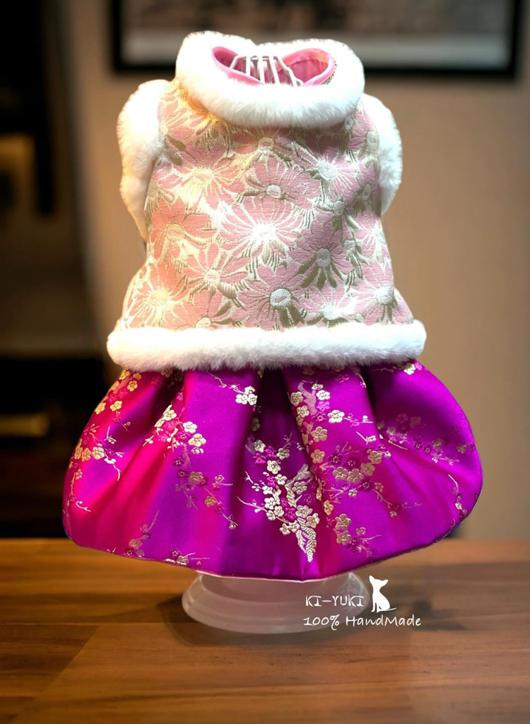 原創設計手作 寵物新春唐裝背心，歡迎訂製