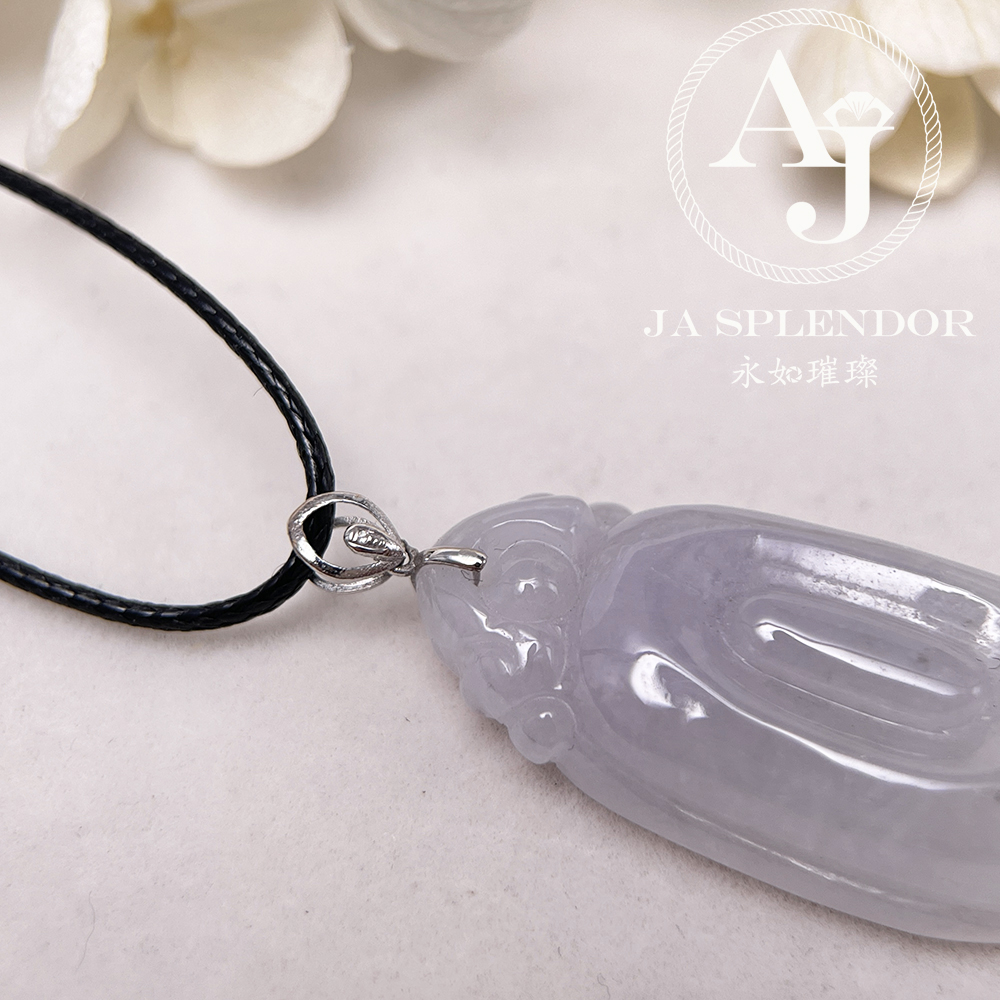 JNK-101 天然翡翠A玉 冰種櫻花粉福貝18K金吊墜