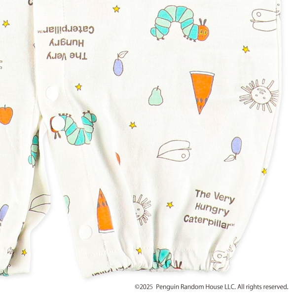 🇯🇵預訂 日本直送🇯🇵好餓的毛毛蟲滿印新生兒純棉短袖連身服睡袋2Way