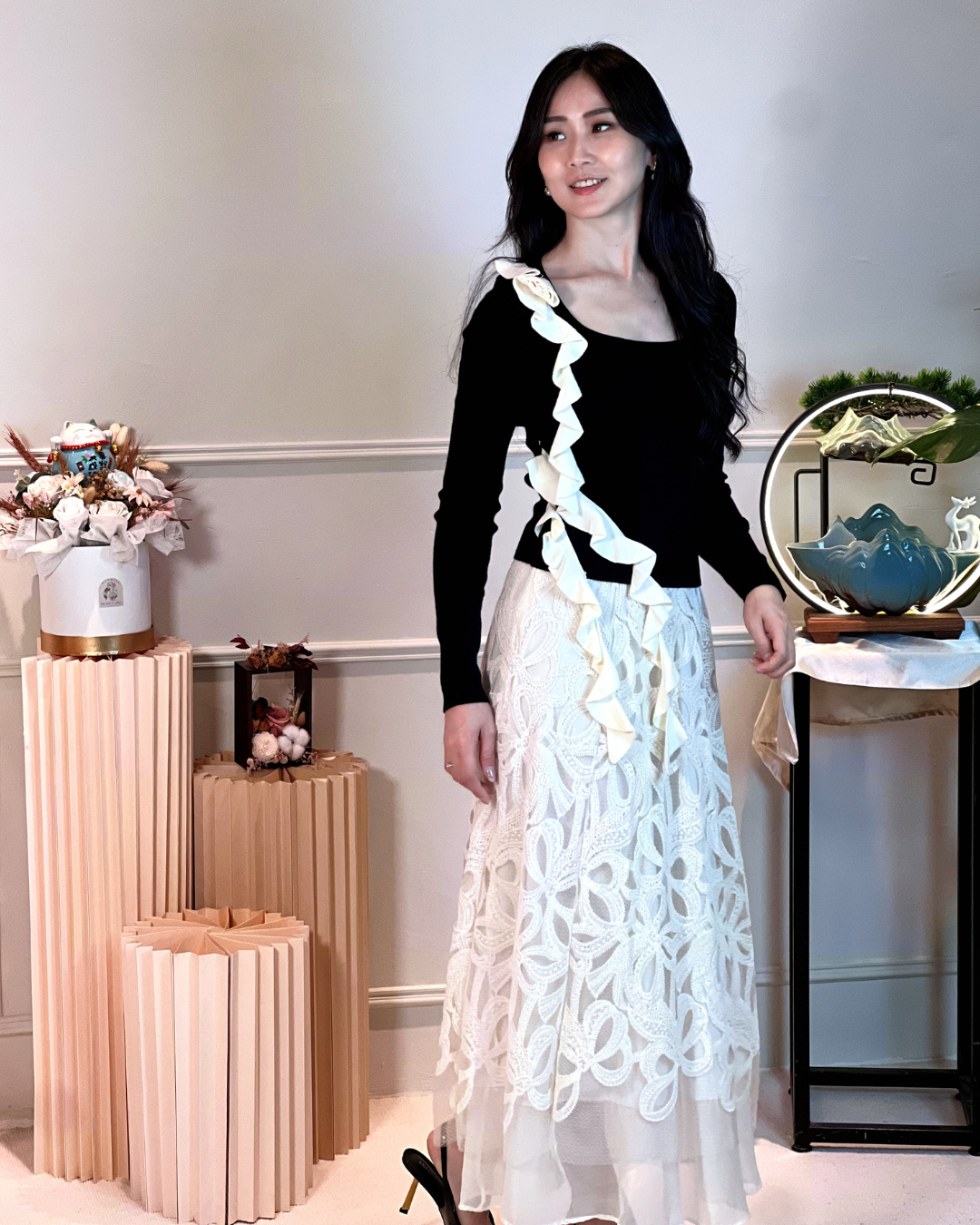 5109 Kristin Long Sleeve with Ruffle Blouse