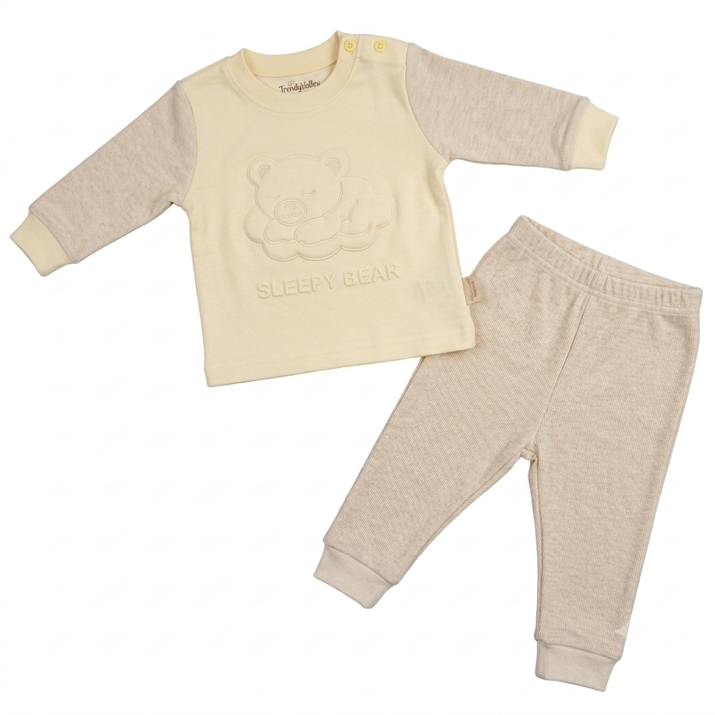 Organic Cotton Long Sleeve Long Pant Pyjamas (Sleepy Bear)