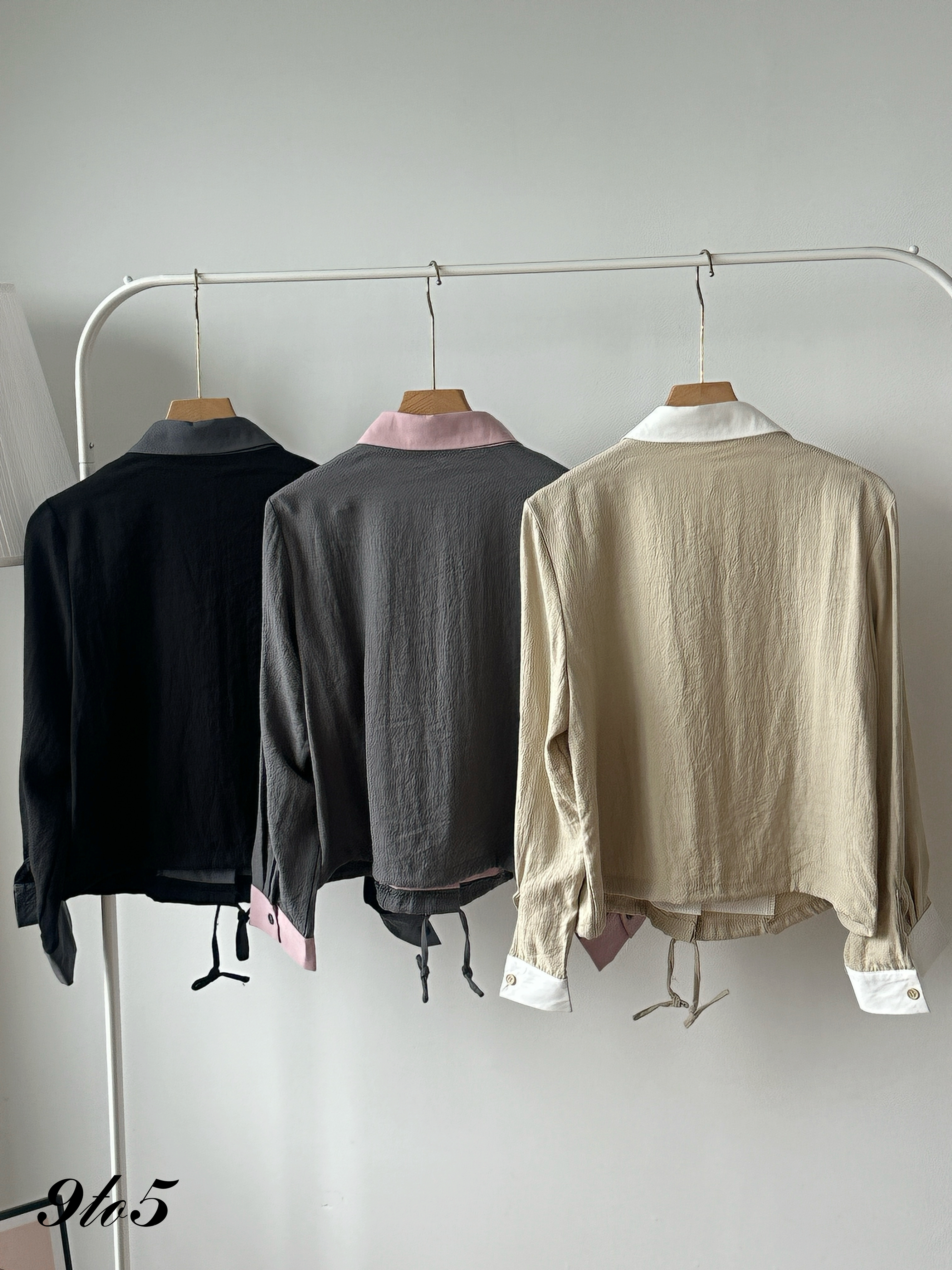 T4324 Contrast Long Sleeve Shirt - 3 Colors 