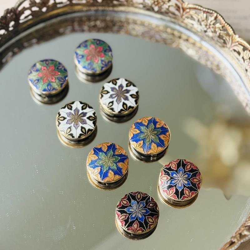 Vintage 1980s NONY New York Cloisonné Enamel Button Cover/ Button Clip (MT2095)