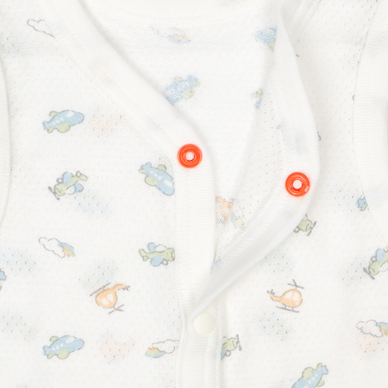 🇯🇵預訂 日本直送🇯🇵天空飛機印花純棉網眼前開式無袖背心包屁衣兩件套