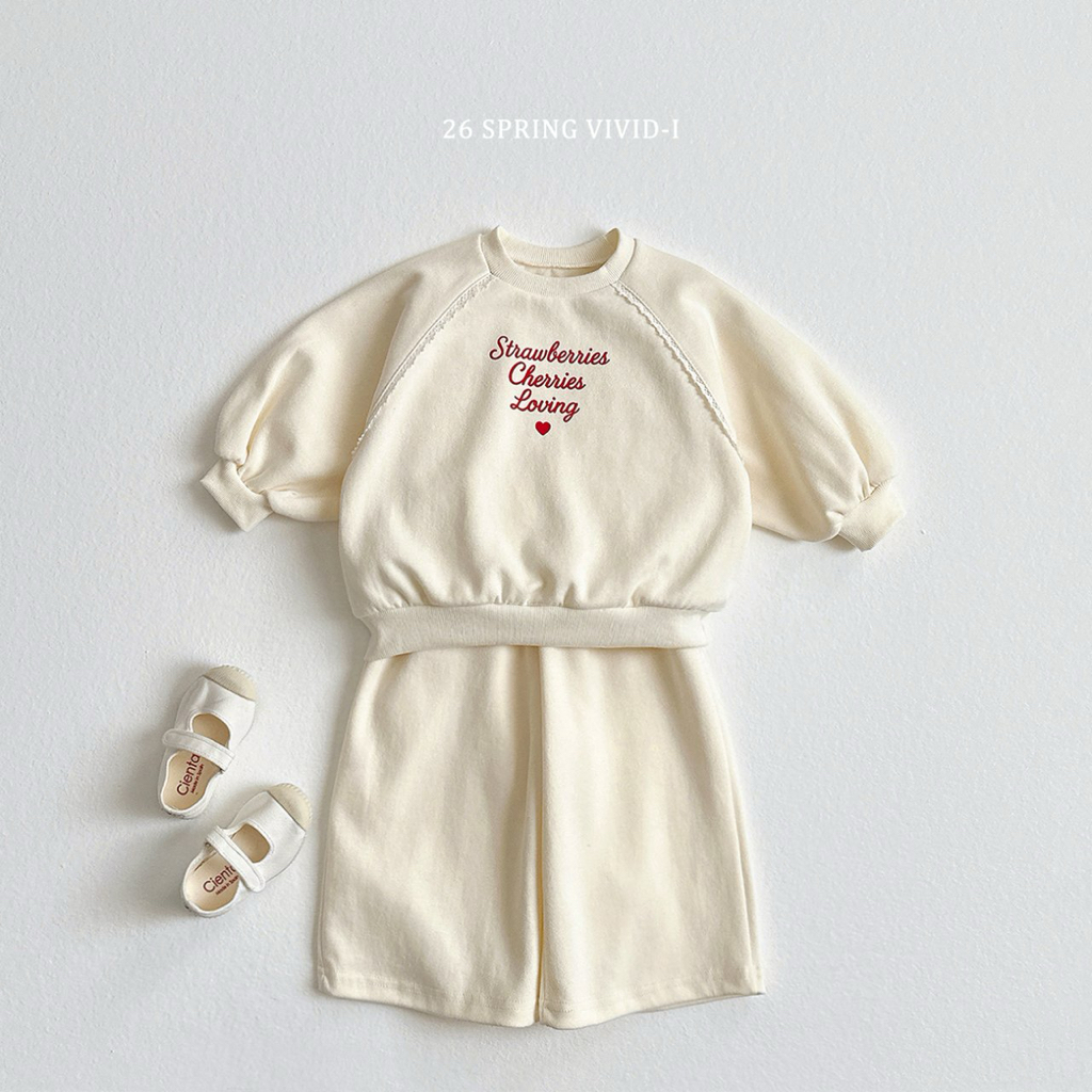 🌸預訂 韓國直送🌸🇰🇷VIVIDI三色英文印花蕾絲泡泡袖上下套裝