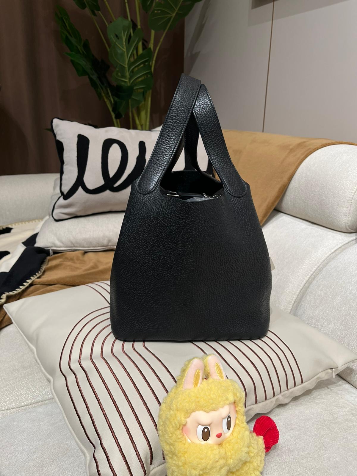 Hermes picotin 22,黑色銀扣,STAMP C 100%Authentic ,98%new  ✅key lock ✅dust bag