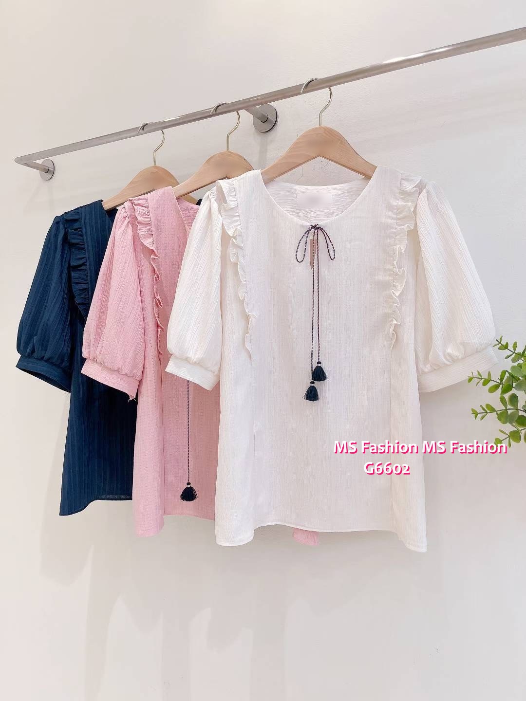 G6602 靚料肩ruffle top