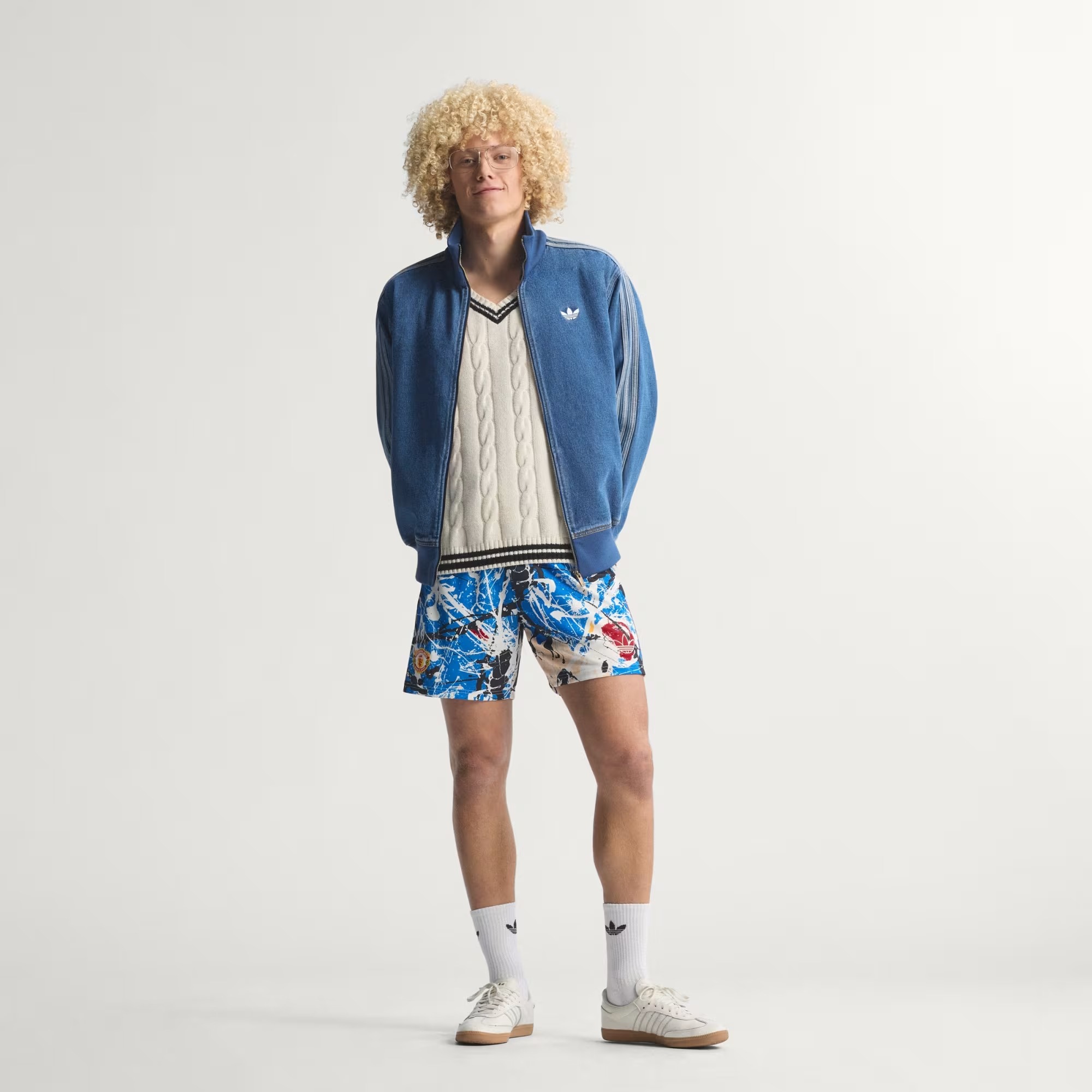 🎶⚽Adidas Manchester United 曼聯 × Stone Roses 印花短褲 KF1203