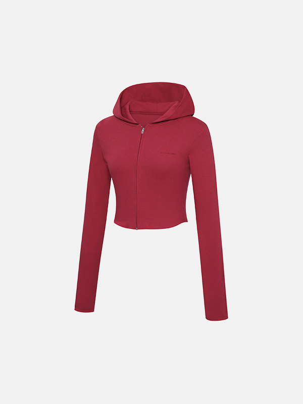 【秋冬必要Slim Fit Zip-Up】預購_Soft Slim Cropped Zip-Up Hoodie by Grandeline